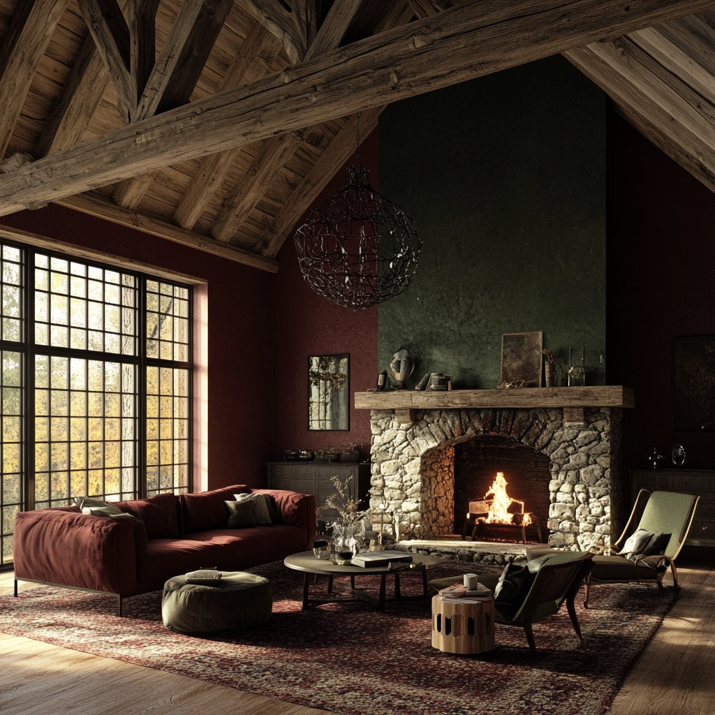 maroon carpet living room 26