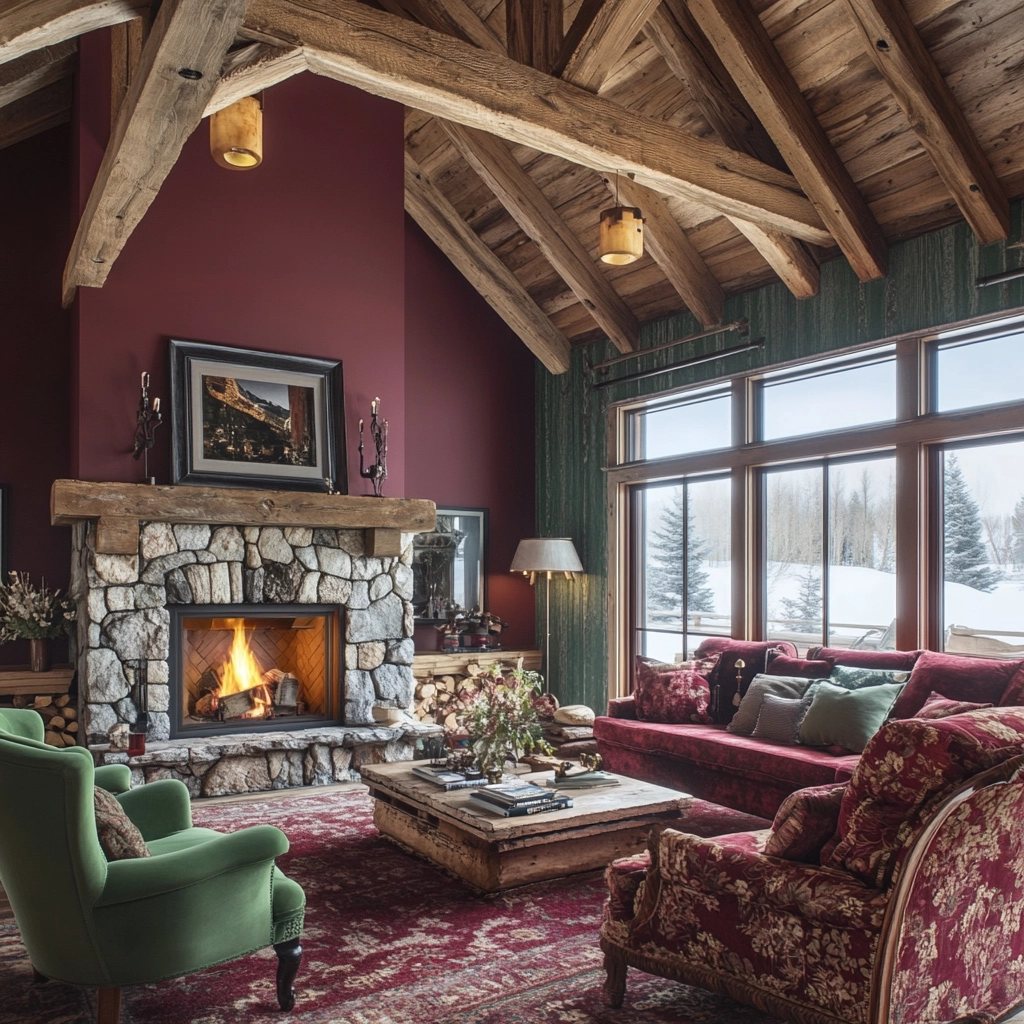 maroon carpet living room 28