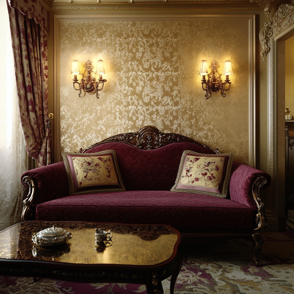 maroon carpet living room 33