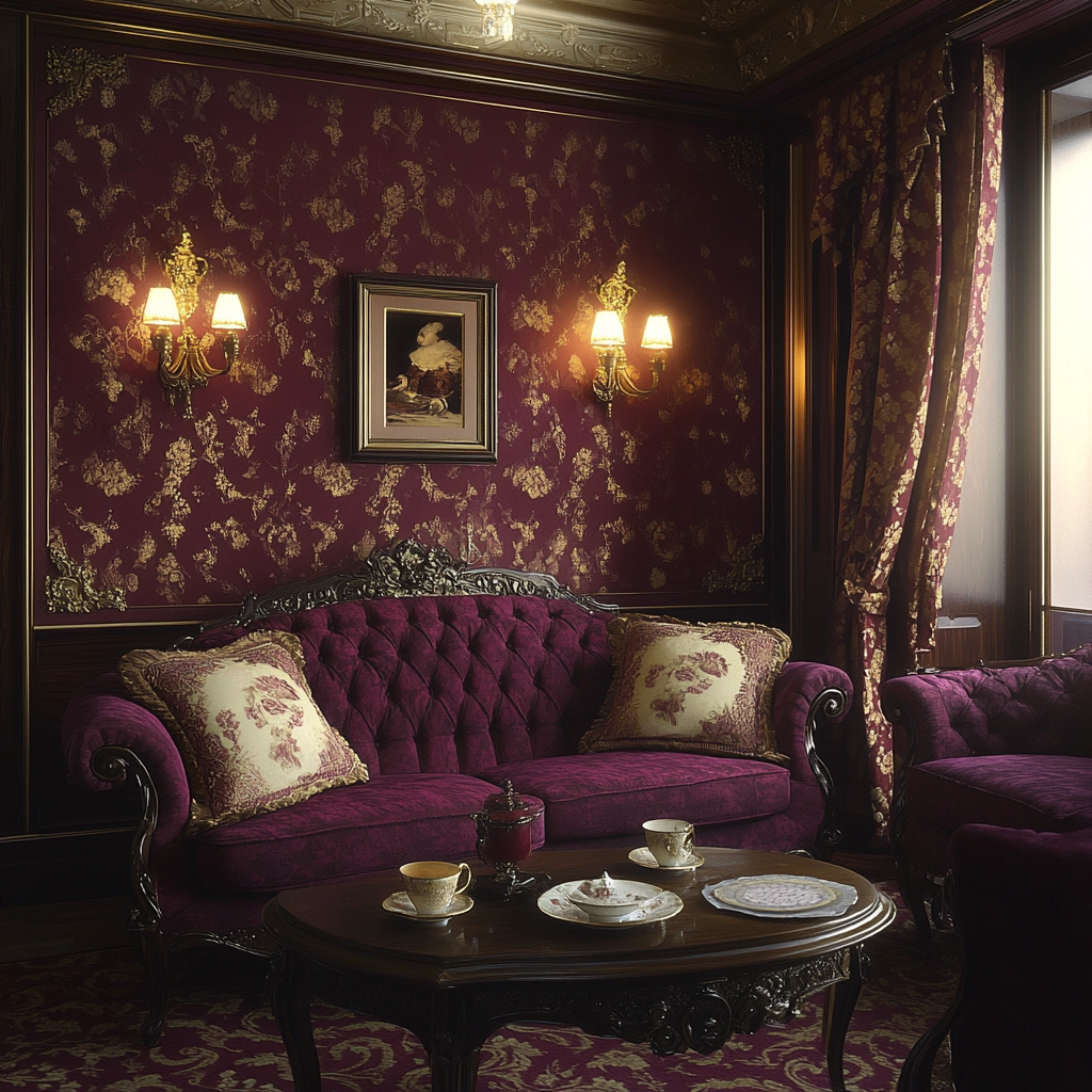 maroon carpet living room 36