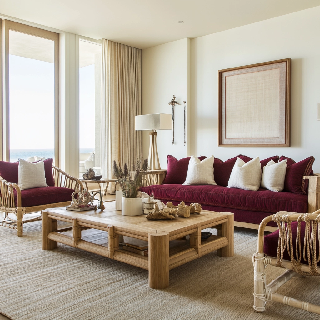 maroon carpet living room 38
