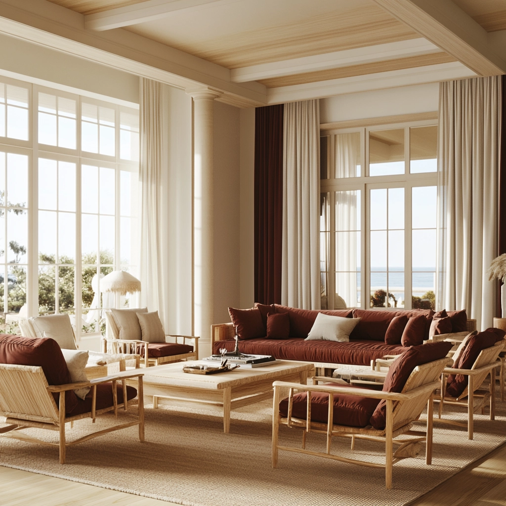 maroon carpet living room 39