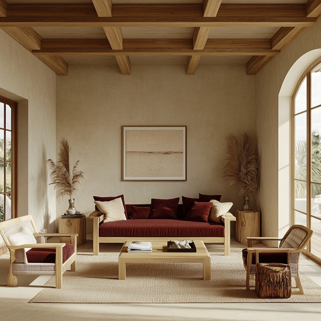 maroon carpet living room 40