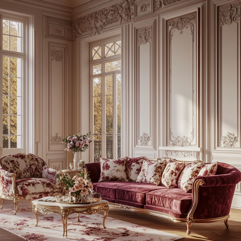 maroon carpet living room 49