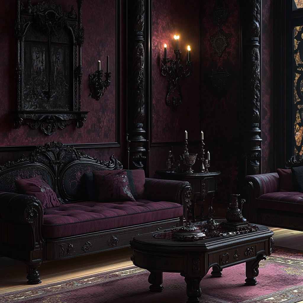 maroon carpet living room 54