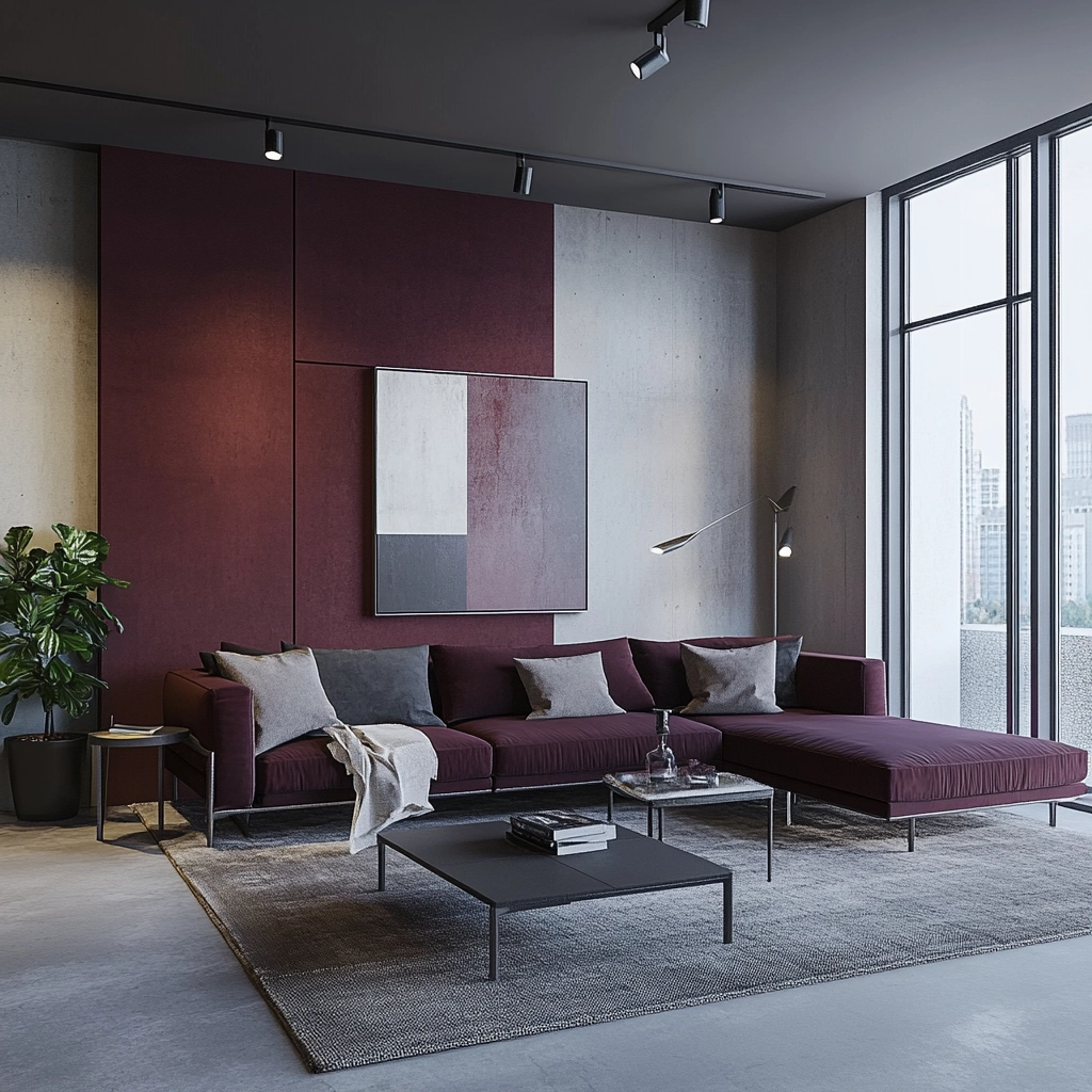 maroon carpet living room 60