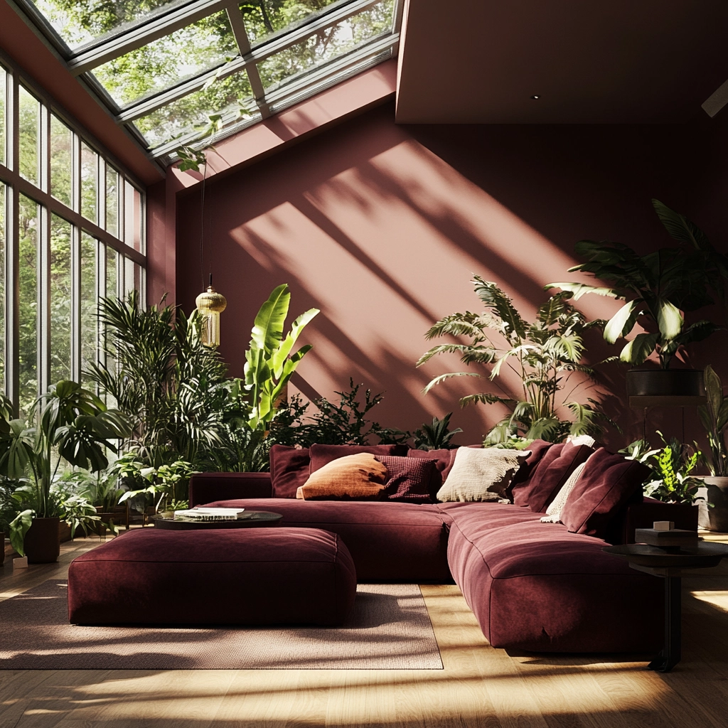 maroon carpet living room 71