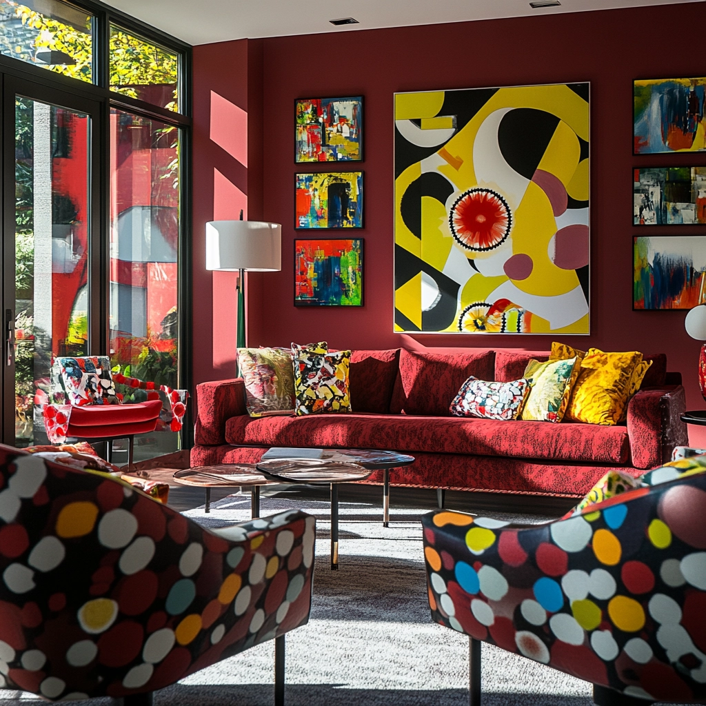 maroon carpet living room 76