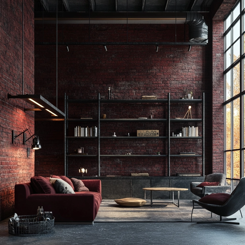 maroon carpet living room 9