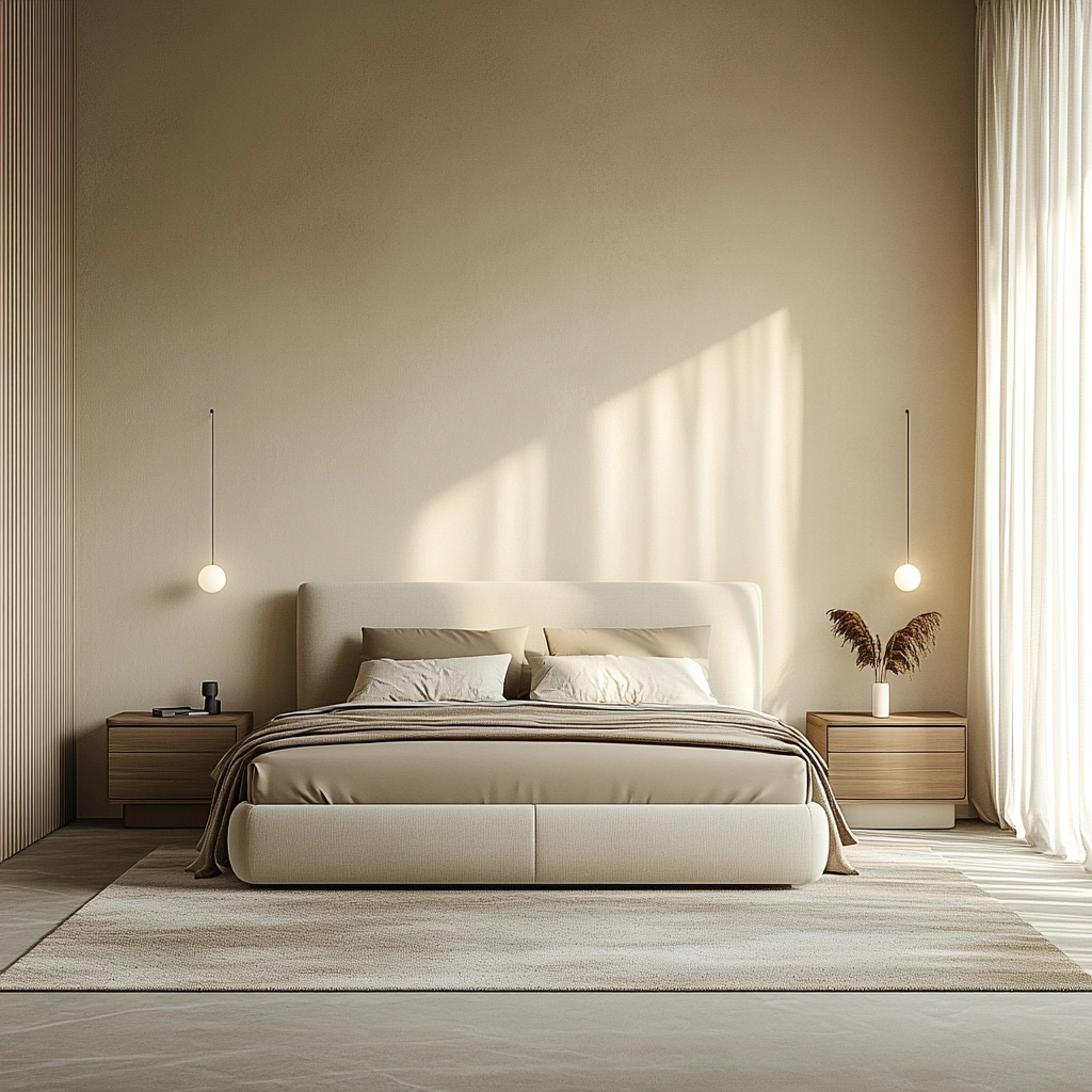 modern beige bedroom 1