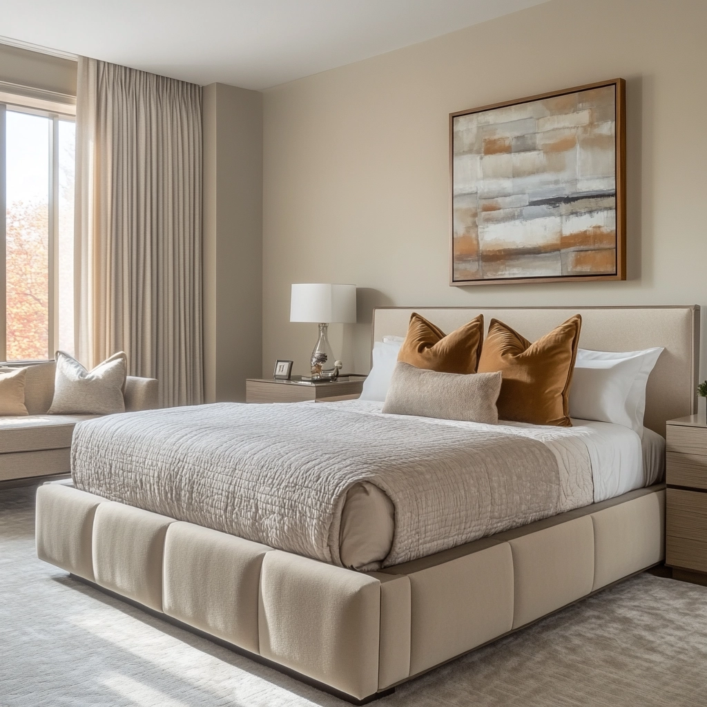 modern beige bedroom 50