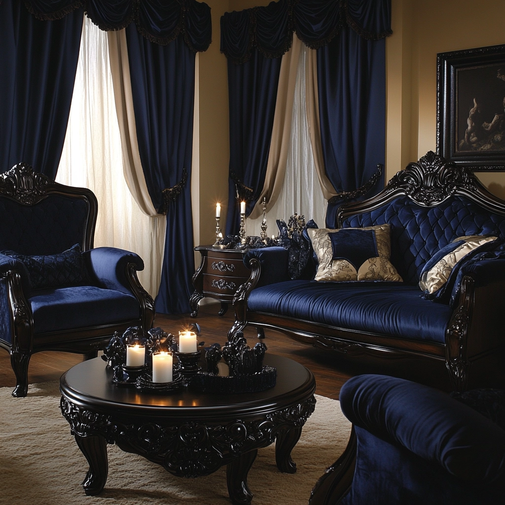 navy blue and beige bedroom 65