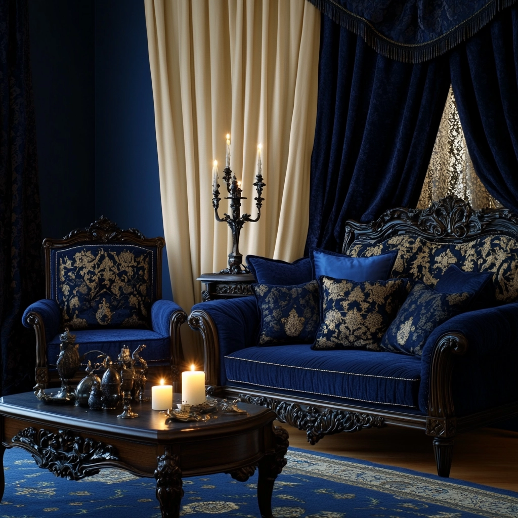 navy blue and beige bedroom 67