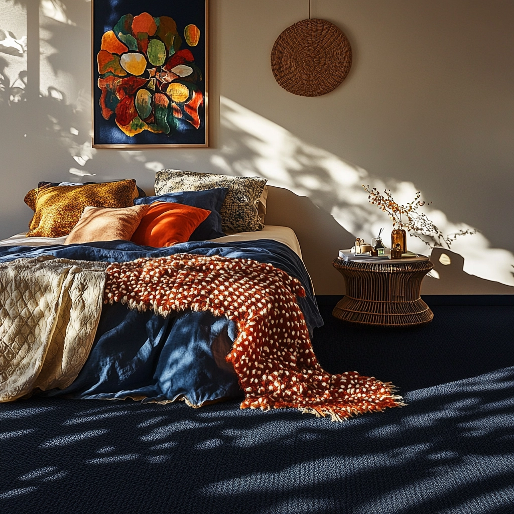 navy carpet bedroom 12
