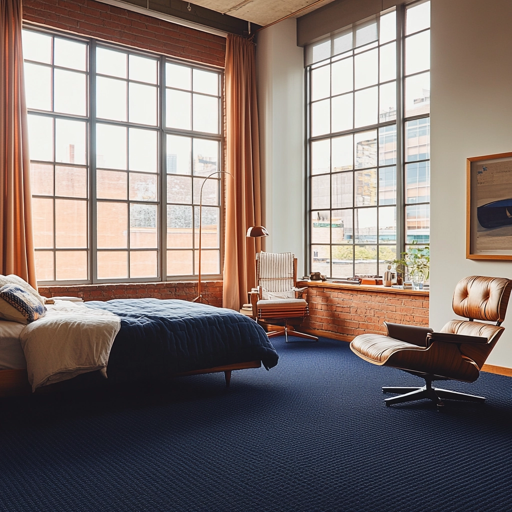 navy carpet bedroom 14
