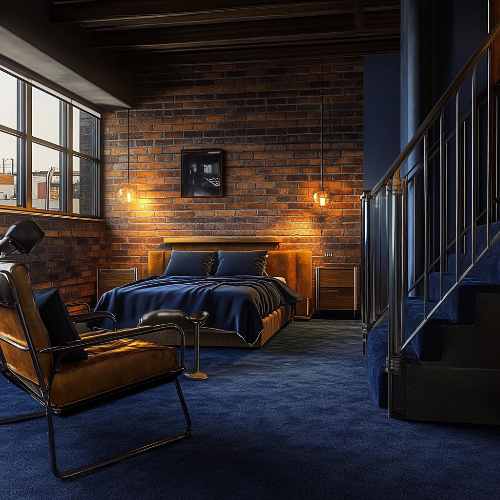 navy carpet bedroom 17