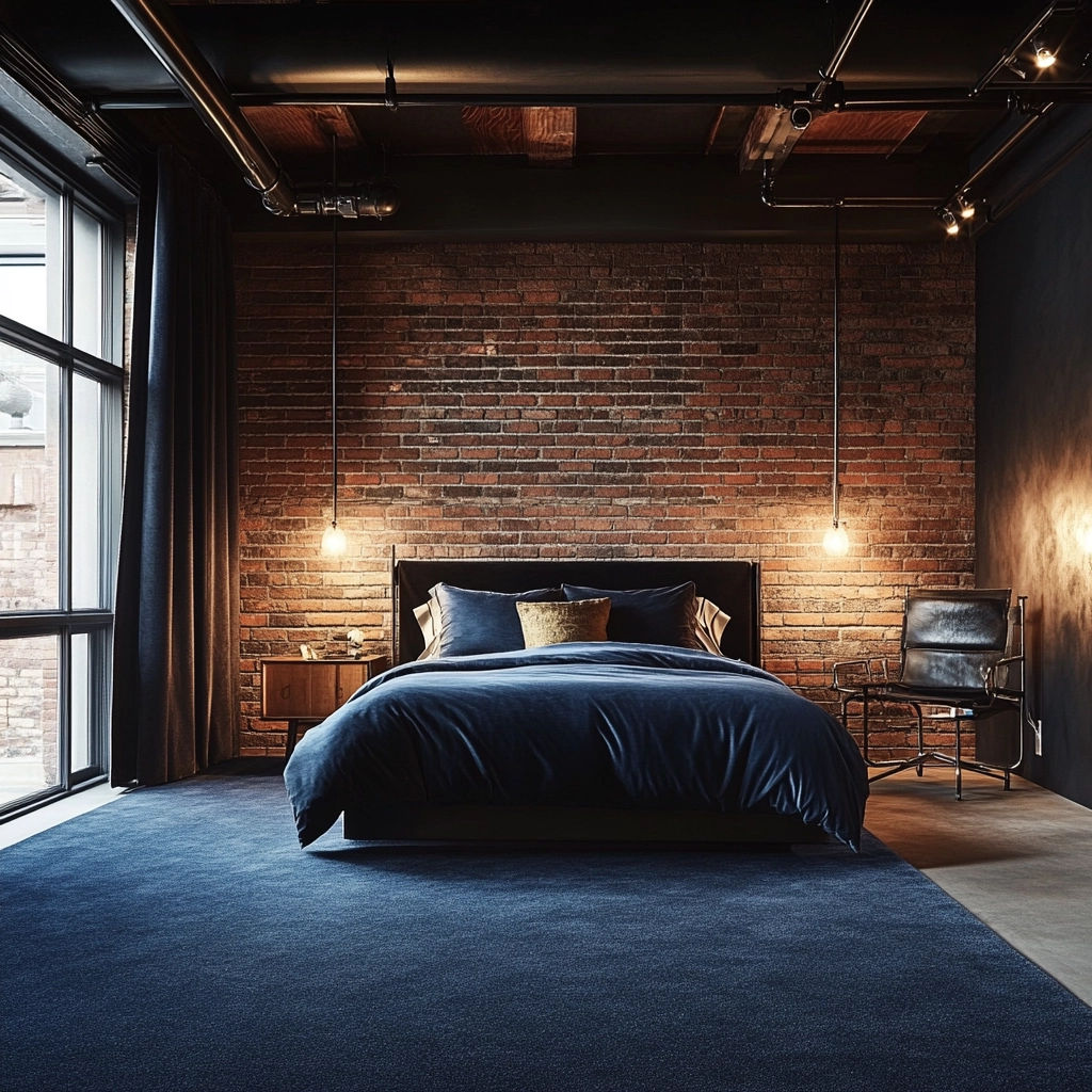 navy carpet bedroom 18