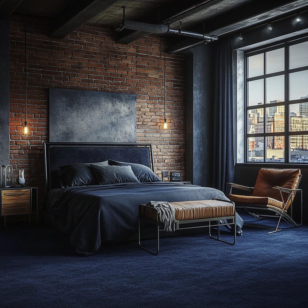 navy carpet bedroom 20