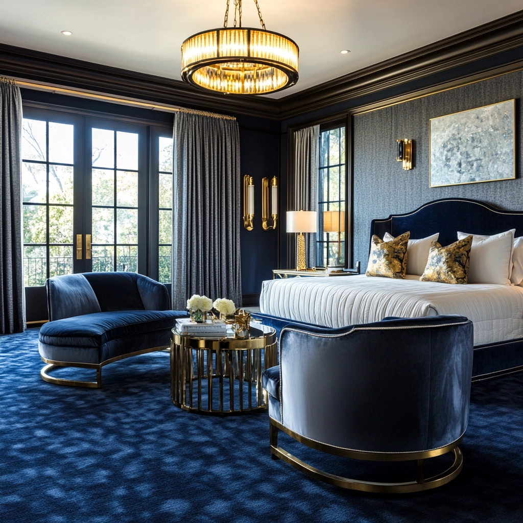 navy carpet bedroom 34