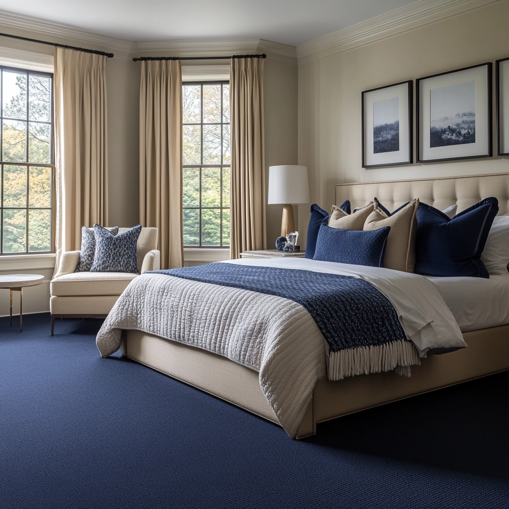 navy carpet bedroom 45