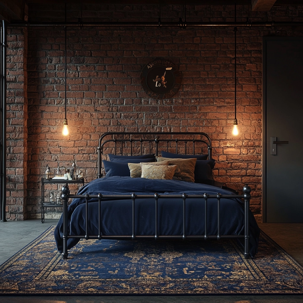 navy rug bedroom 17