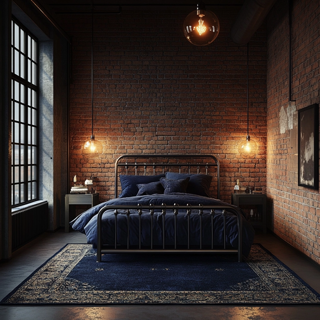 navy rug bedroom 19