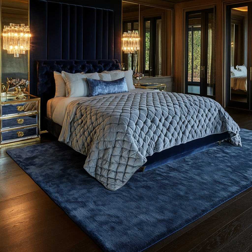 navy rug bedroom 37