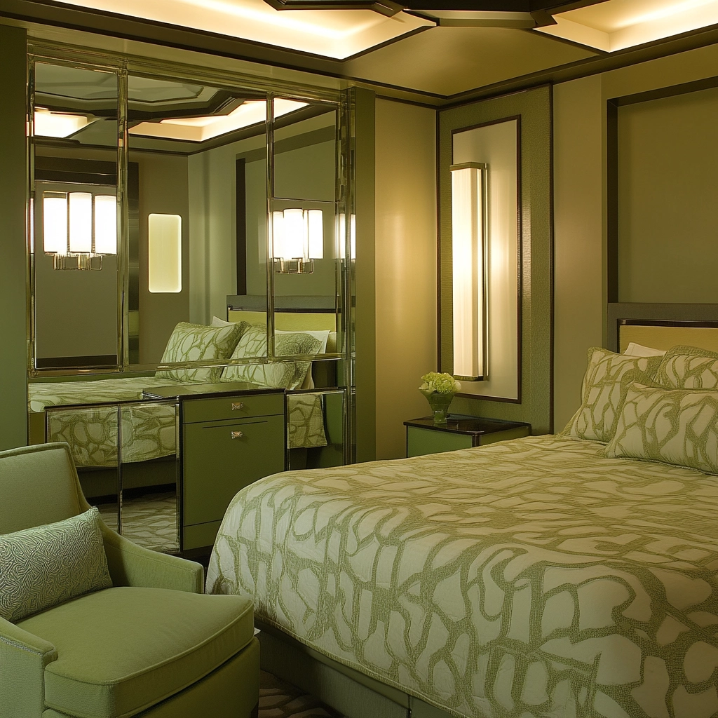 olive green and beige bedroom 15