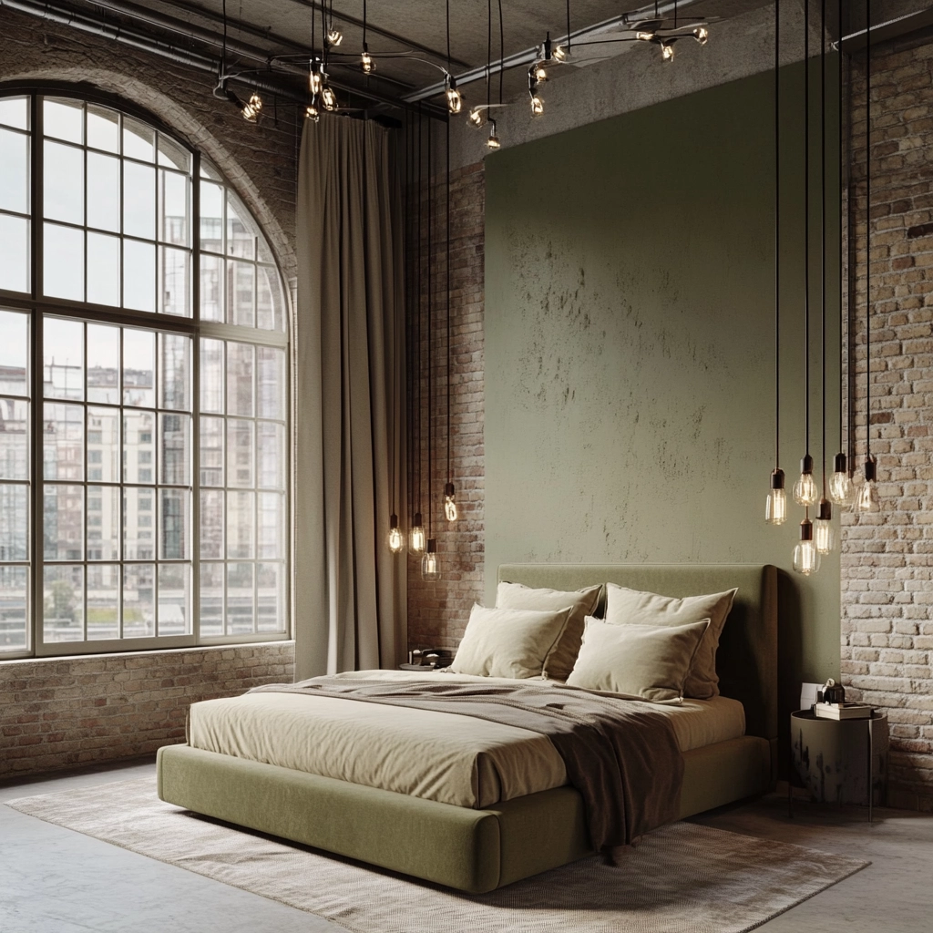olive green and beige bedroom 21