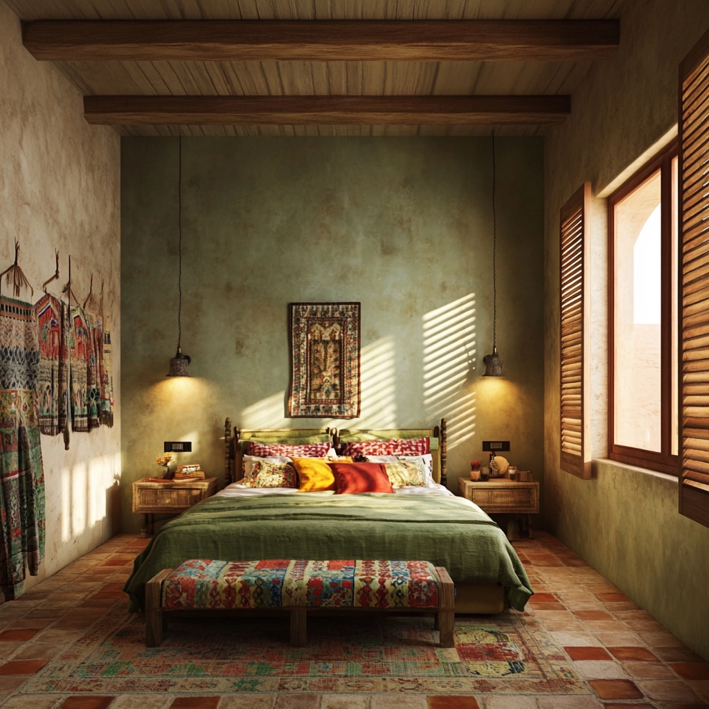 olive green and beige bedroom 58