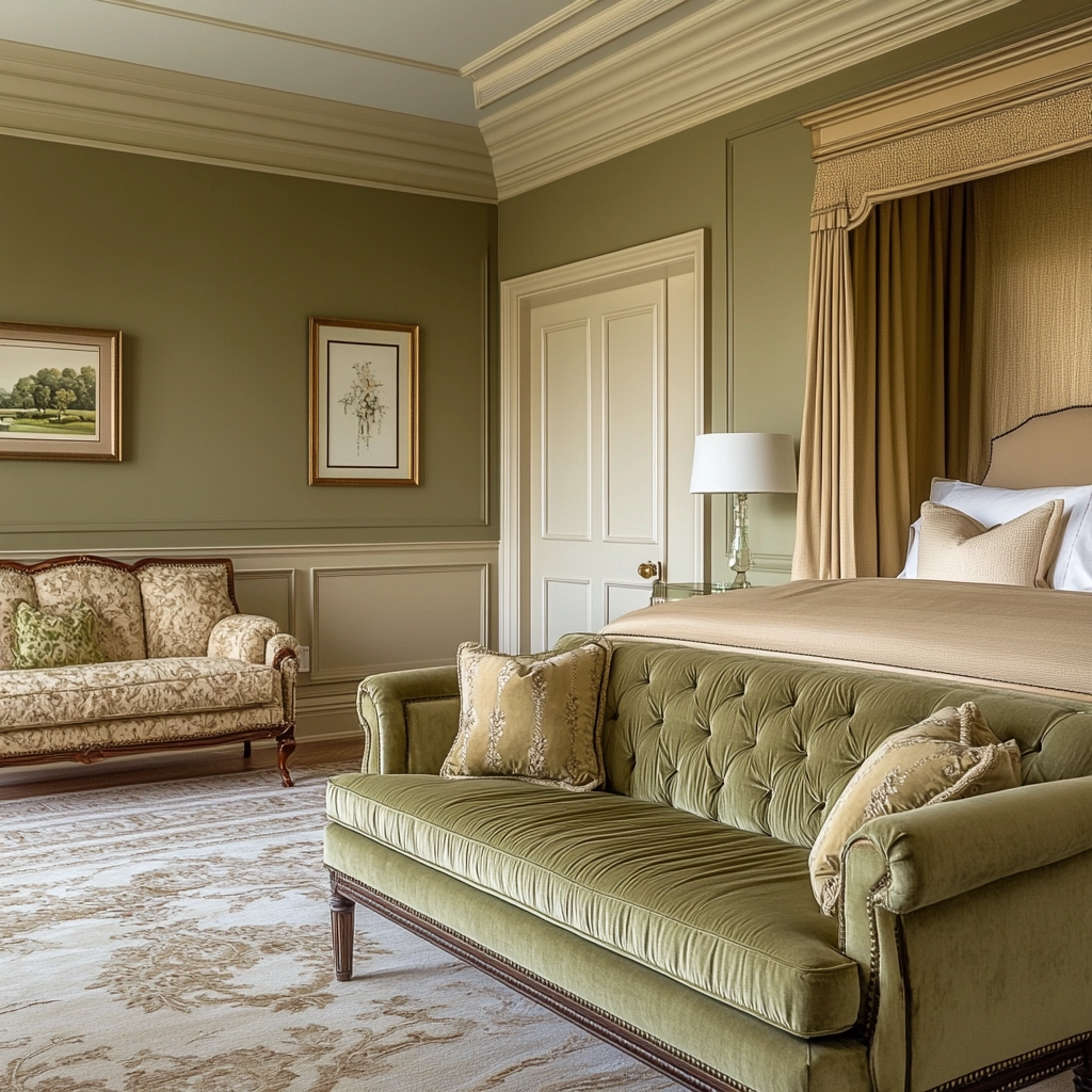 olive green and beige bedroom 65