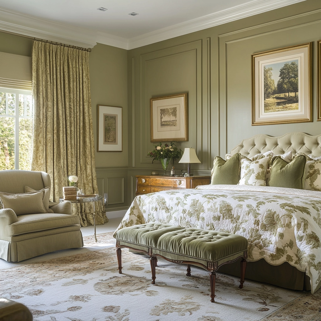 olive green and beige bedroom 66