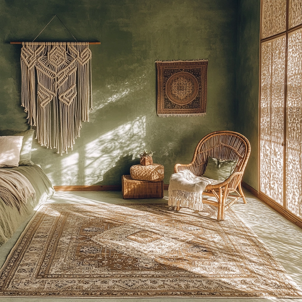 olive green and beige bedroom 7