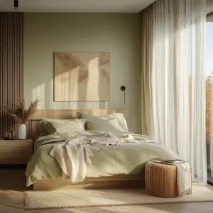 olive green beige bedroom 1