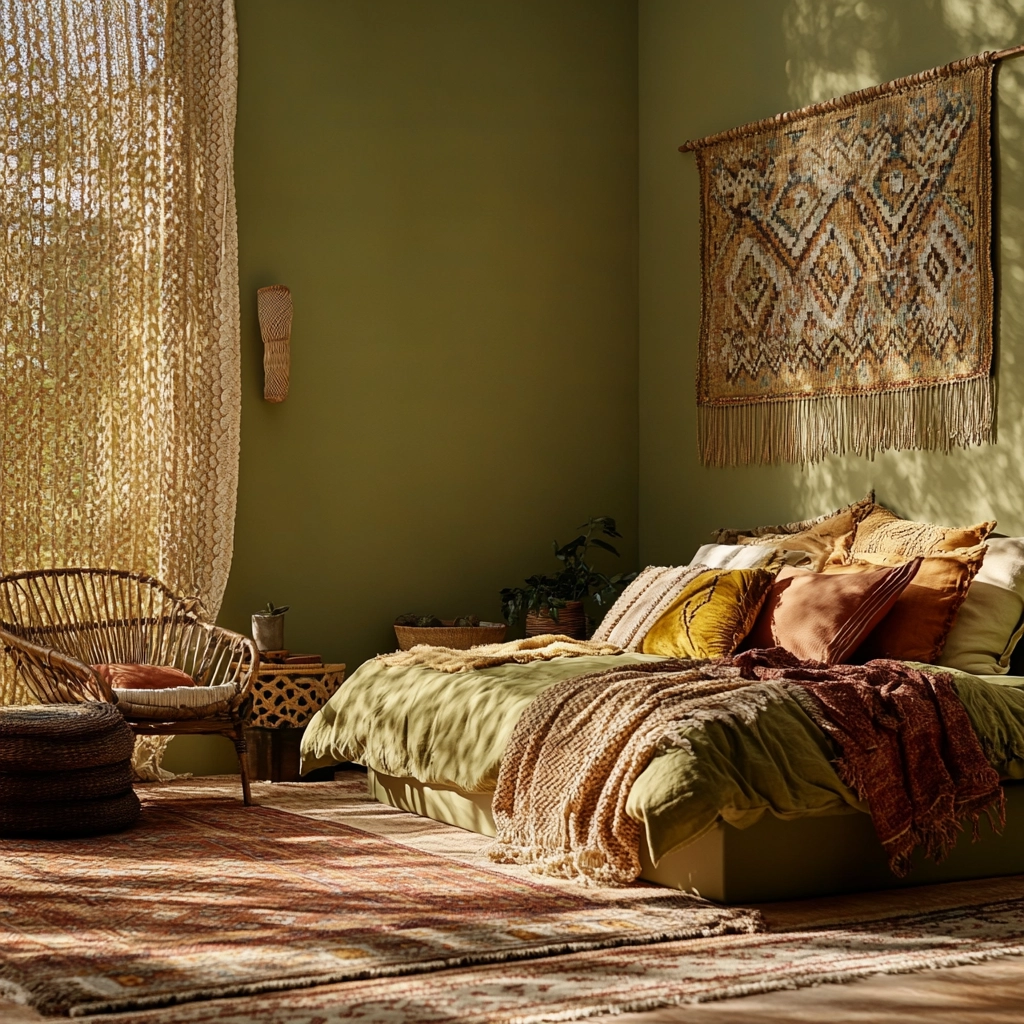 olive green beige bedroom 10