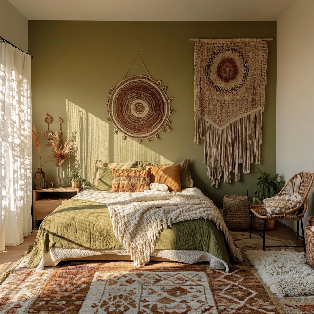 olive green beige bedroom 11