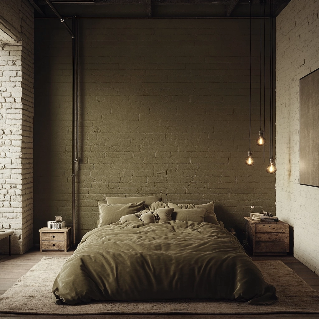 olive green beige bedroom 14