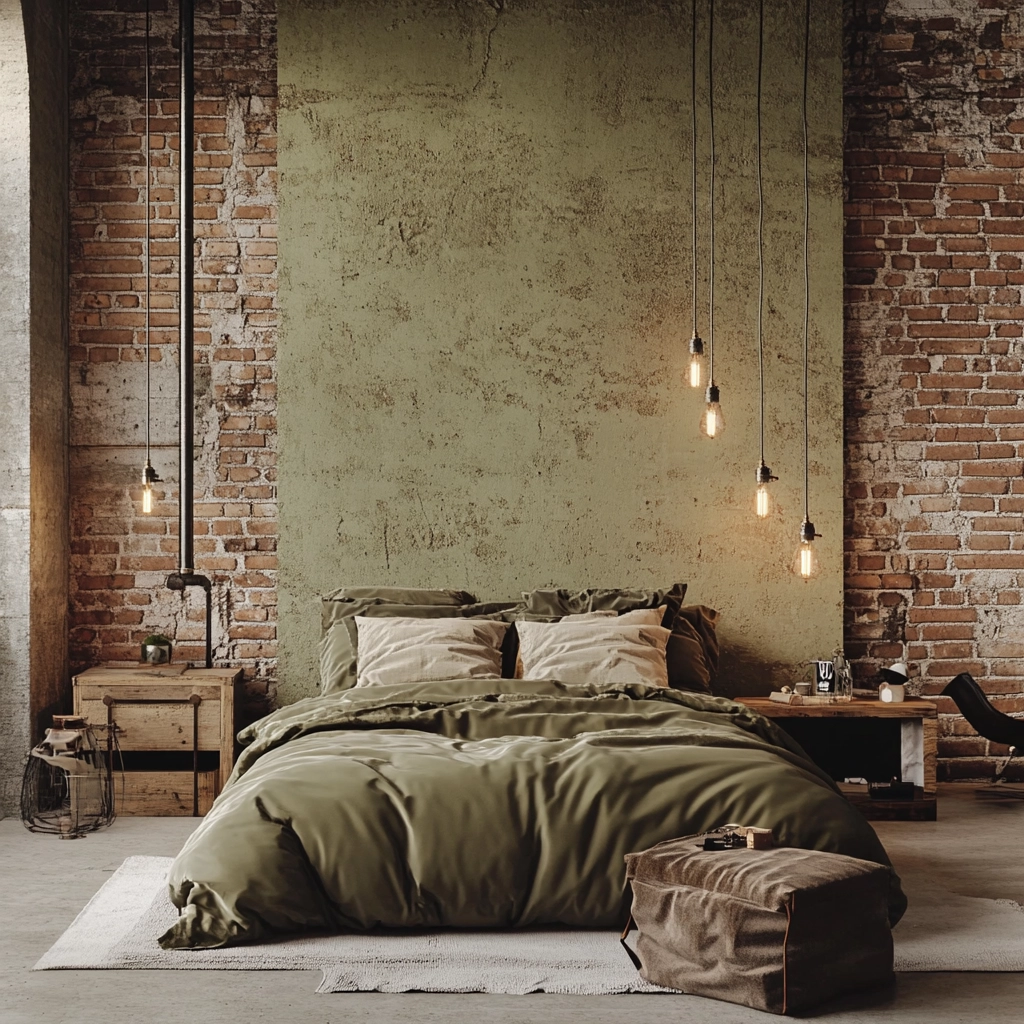 olive green beige bedroom 16