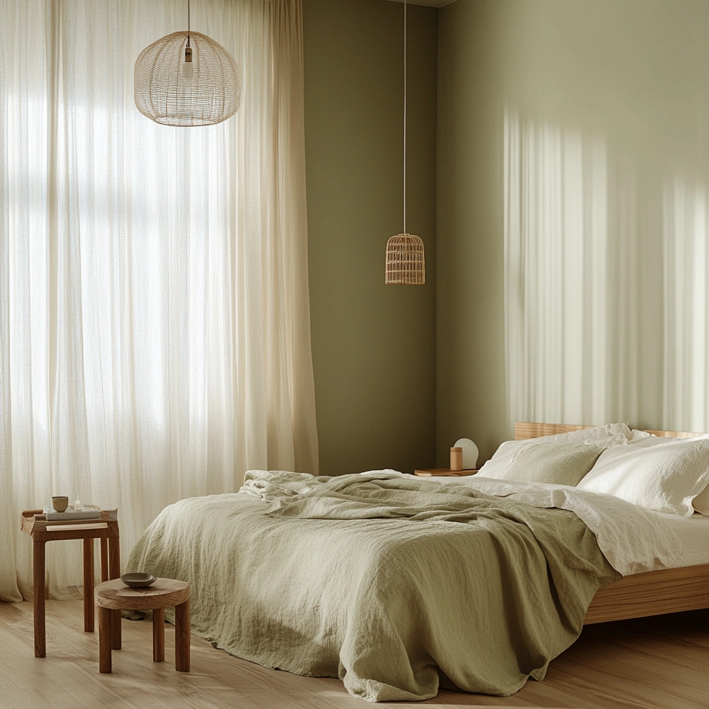 olive green beige bedroom 2