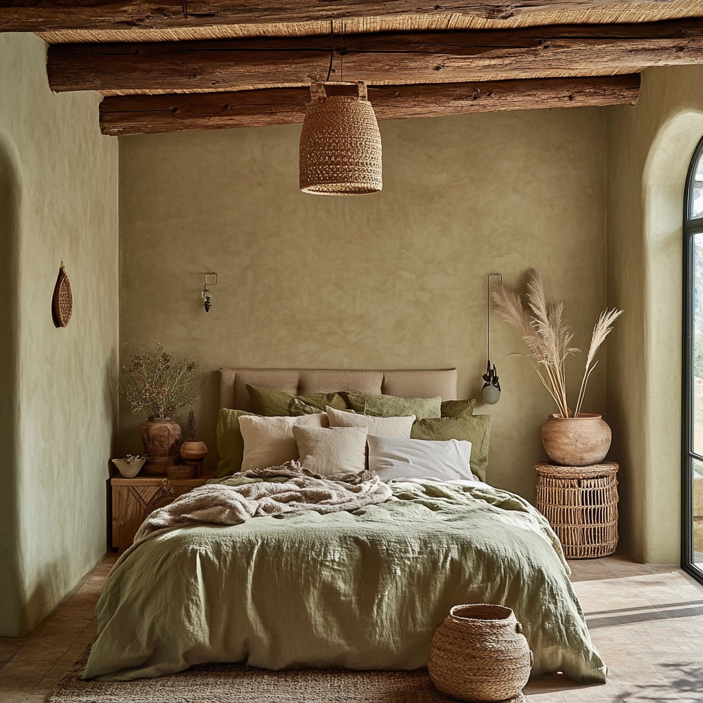 olive green beige bedroom 29