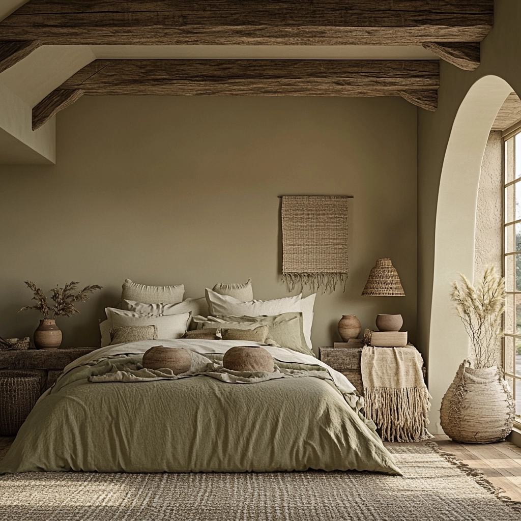 olive green beige bedroom 31