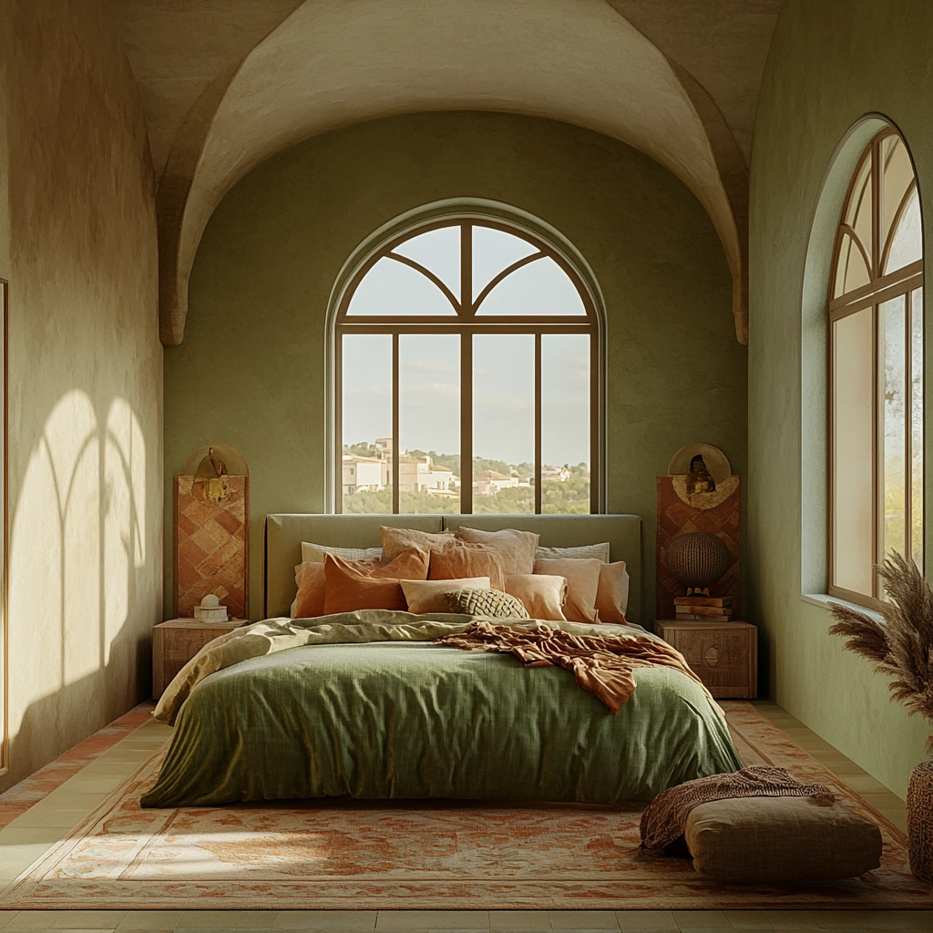 olive green beige bedroom 35