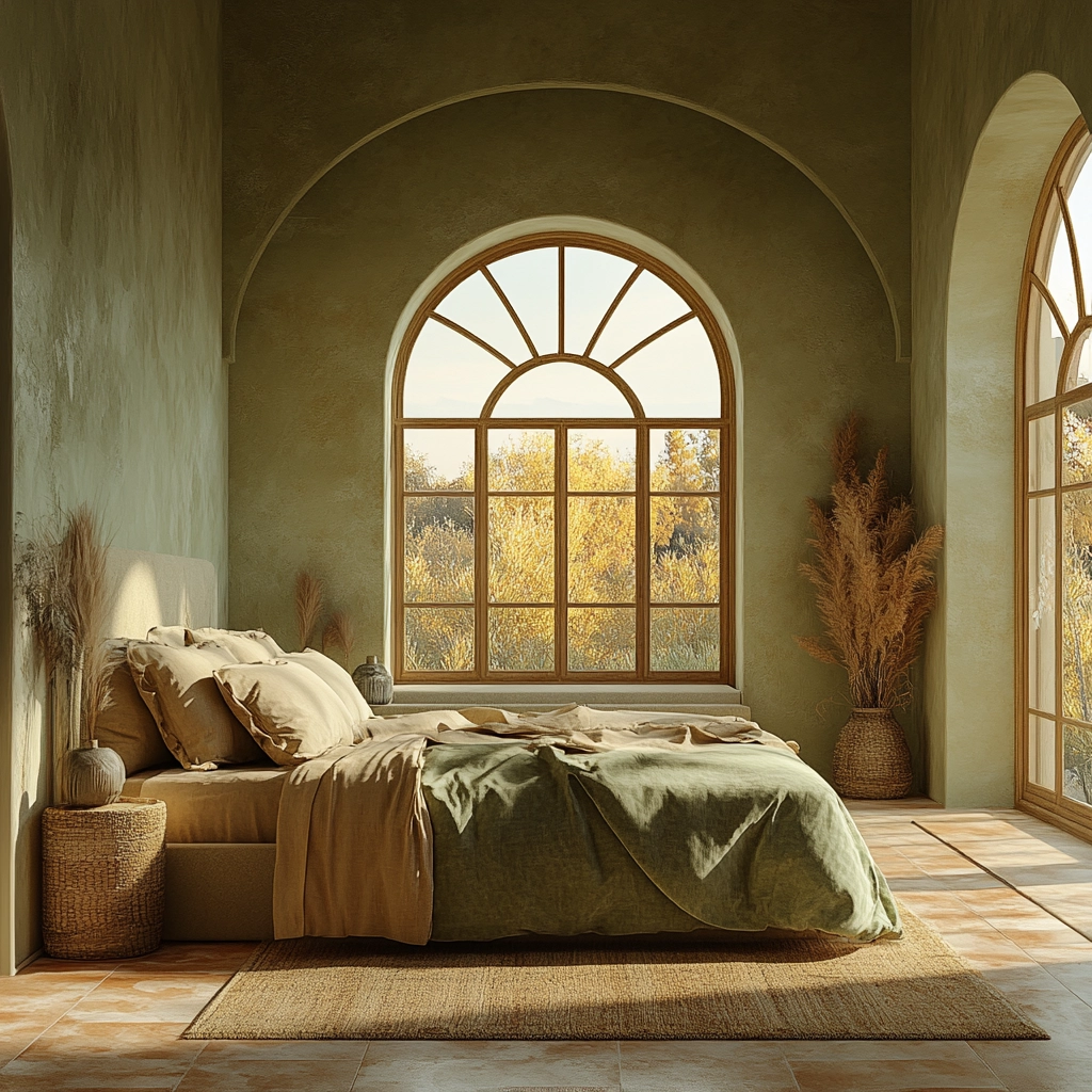 olive green beige bedroom 36