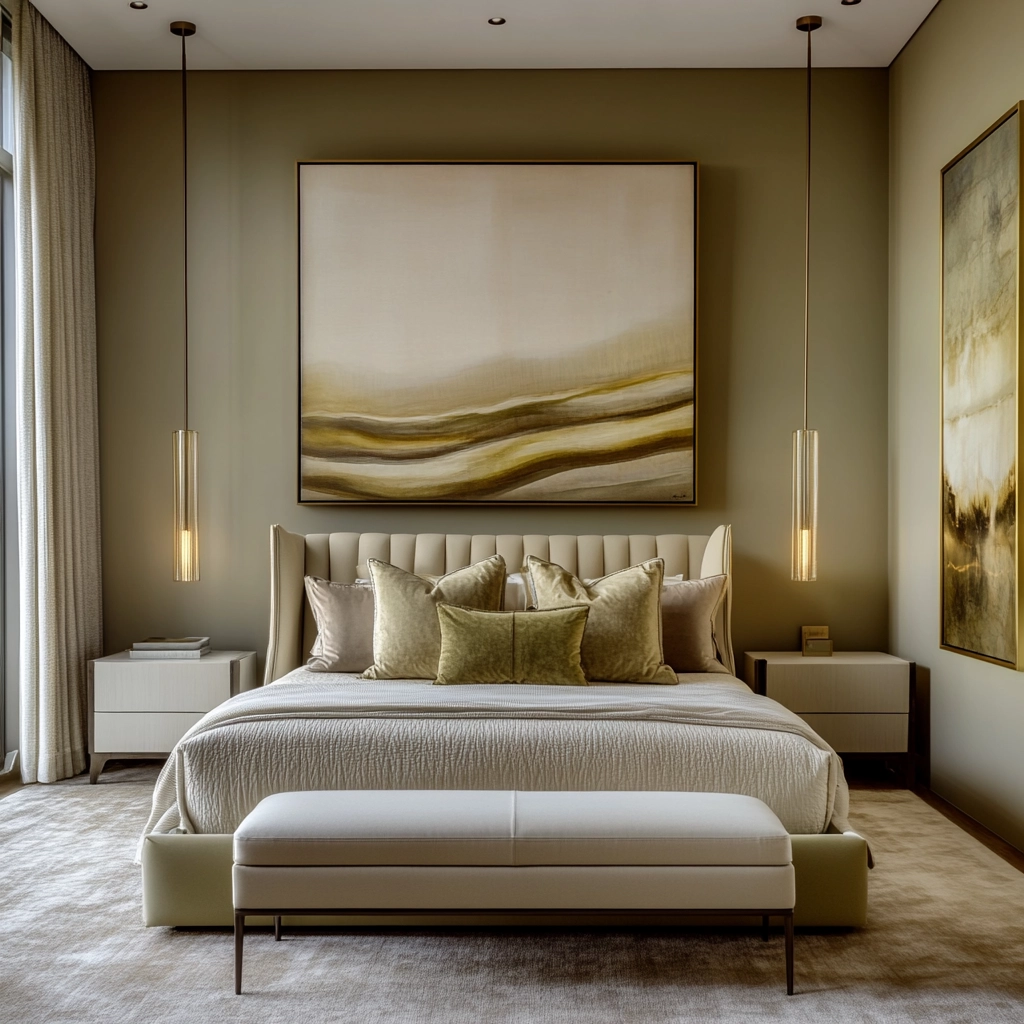 olive green beige bedroom 40