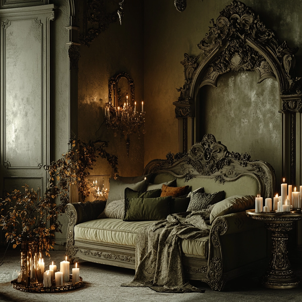 olive green beige bedroom 50