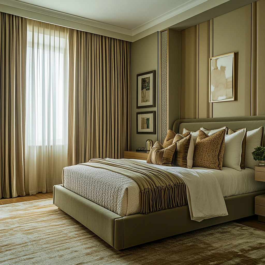 olive green beige bedroom 53