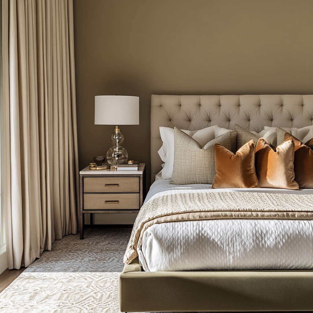 olive green beige bedroom 55