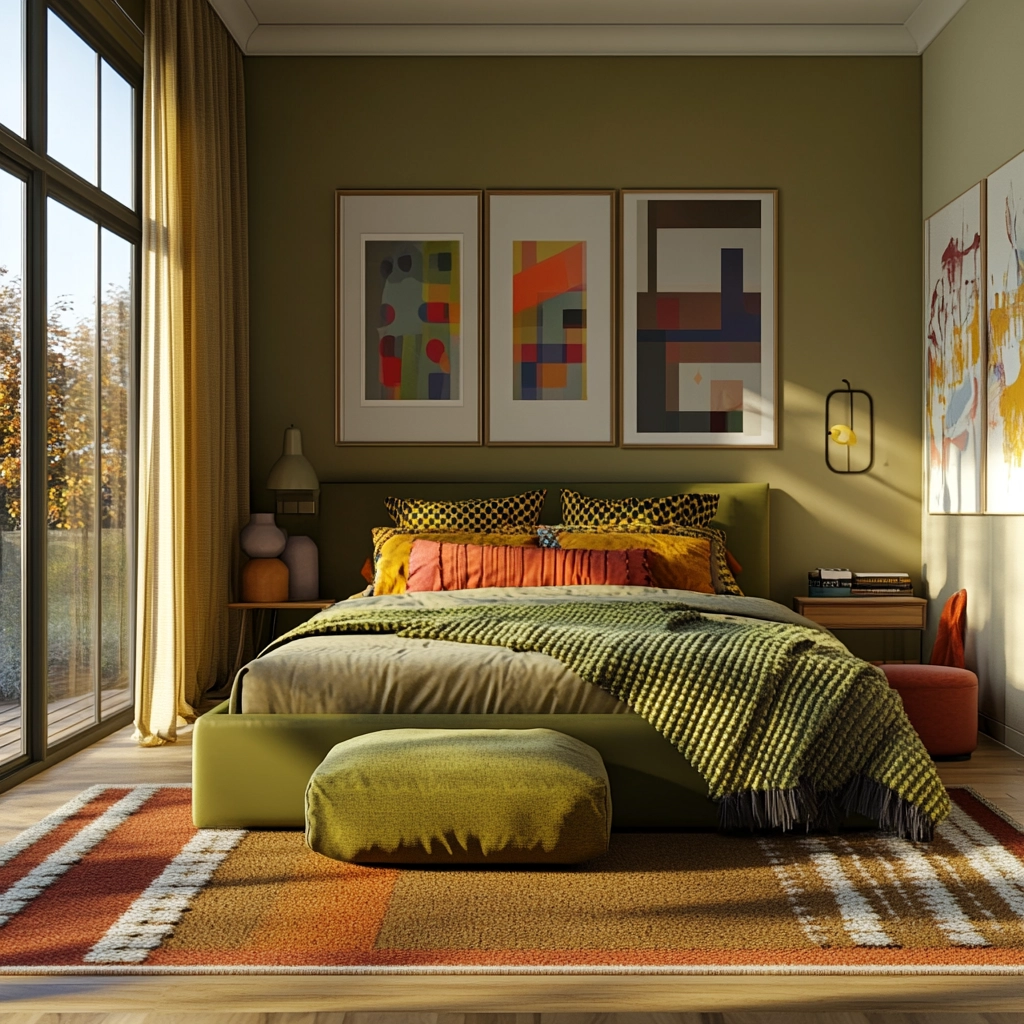olive green beige bedroom 57