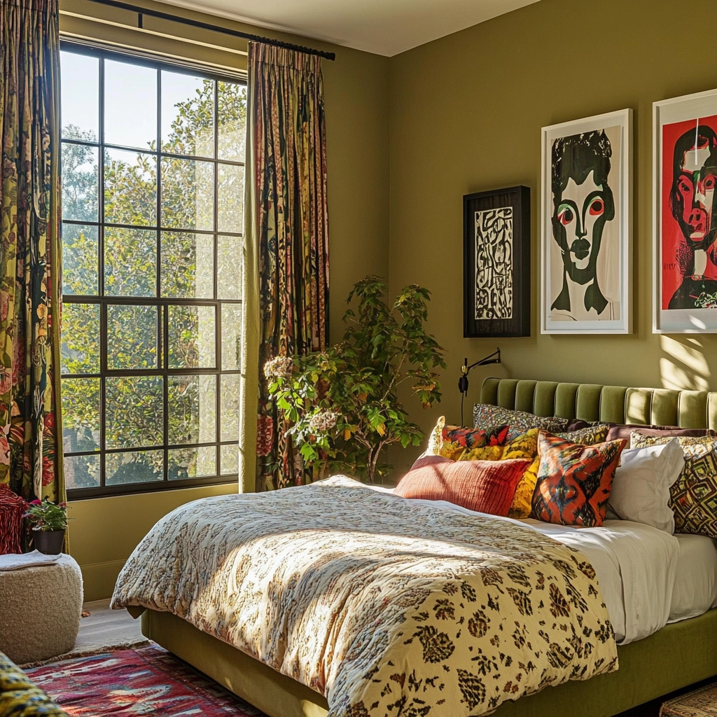 olive green beige bedroom 58