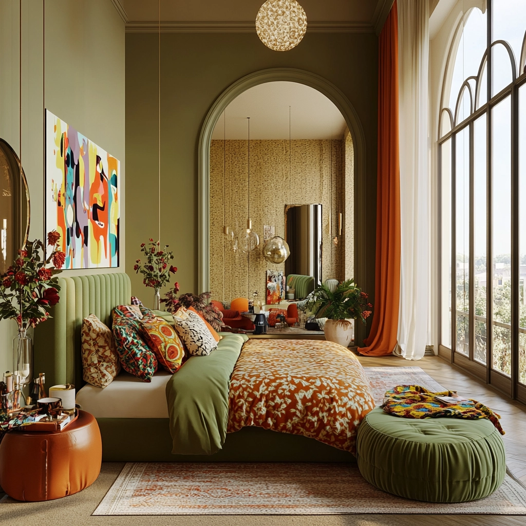 olive green beige bedroom 59